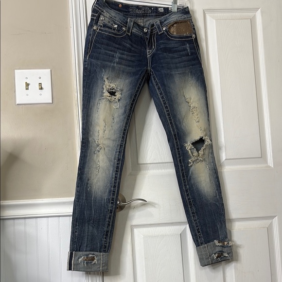Miss Me Denim - Distressed Blue Jeans